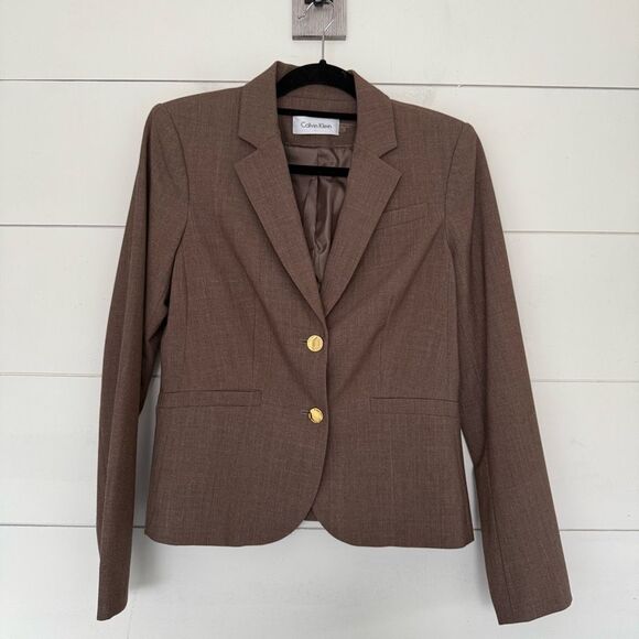 Calvin Klein Women’s 6 Brown Blazer - Picture 1 of 5